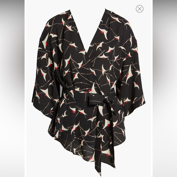 Trouvé sheer patterned wrap blouse. Size XXS. Great condition. - Picture 5 of 14